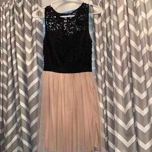Black Lace, Tan Bottom Dress